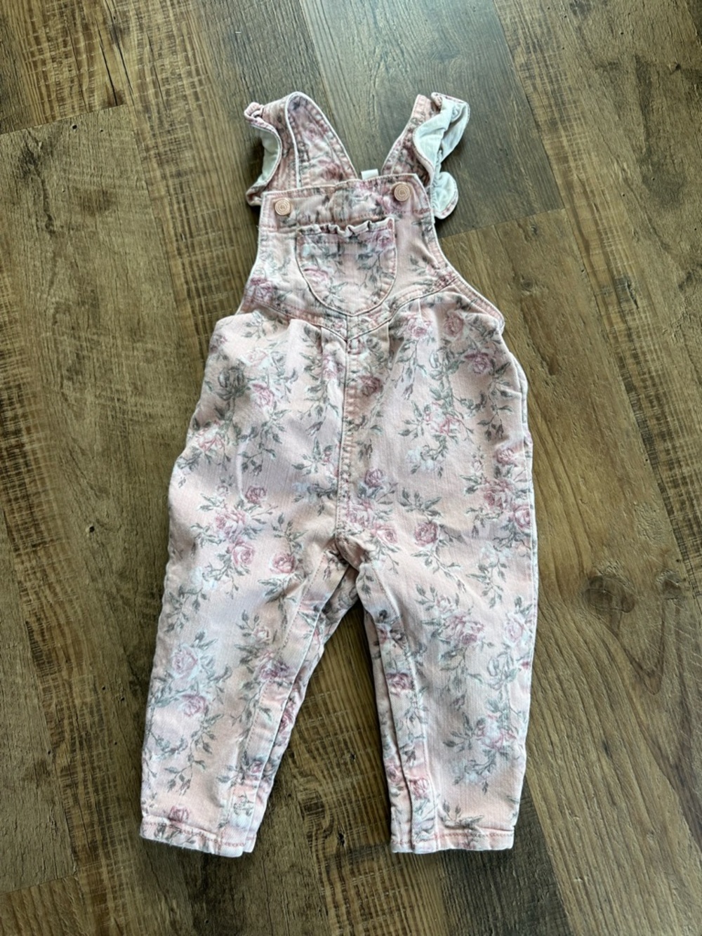 Loveshack fancy x GAP girls floral denim overalls